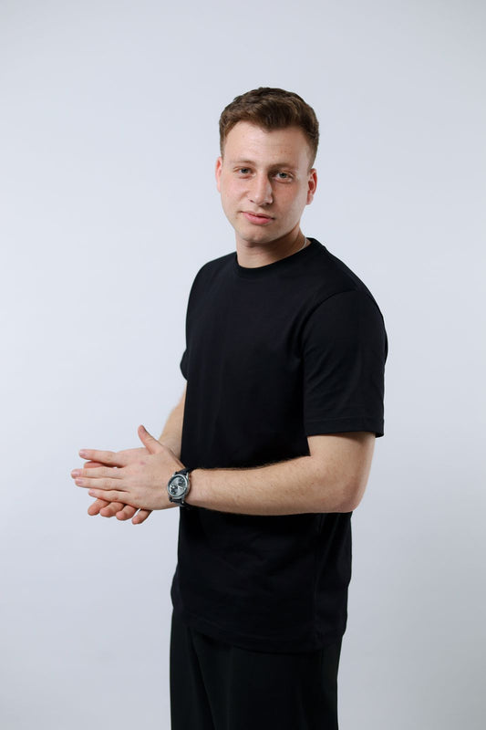 BLACK REGULAR FIT T-SHIRT