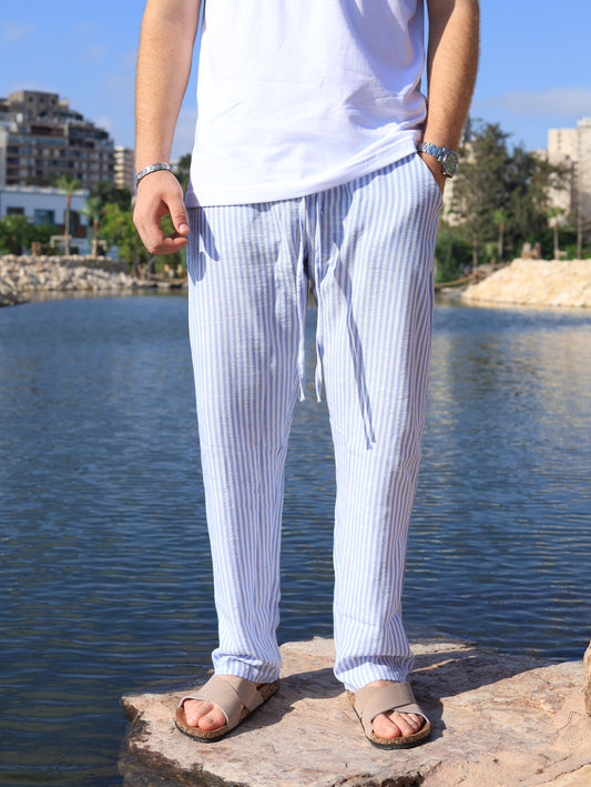 Striped linen pant